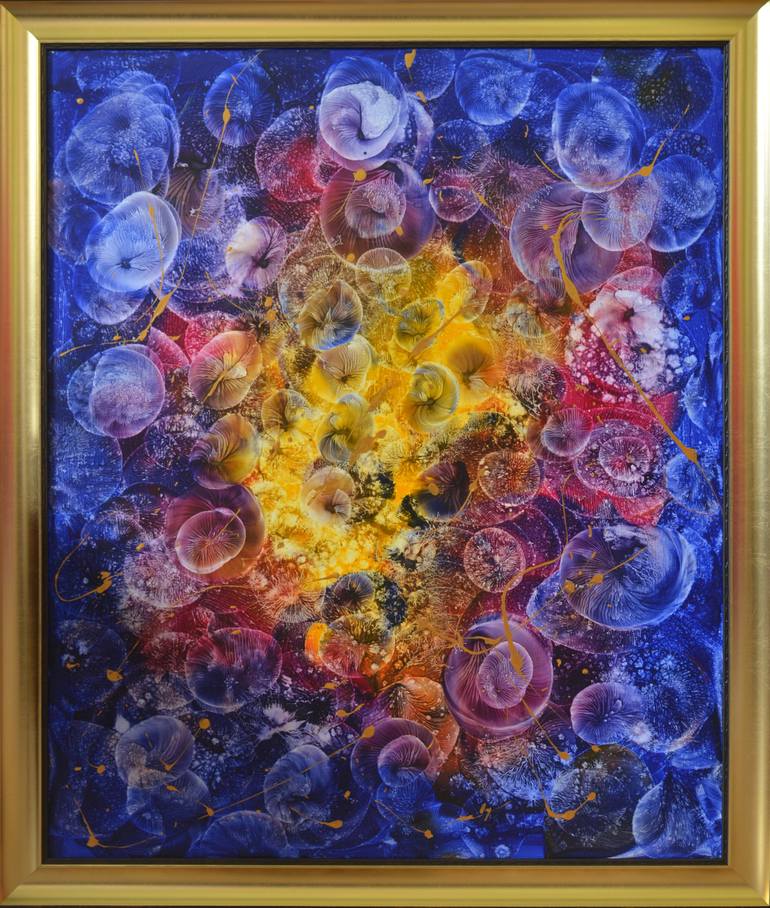 Original Abstract Expressionism Outer Space Painting by Danguole Serstinskaja