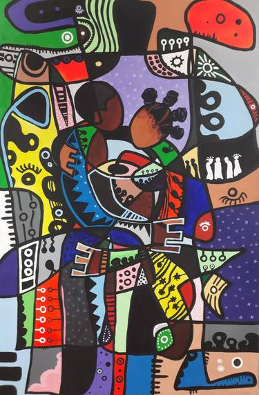 Original Abstract Family Paintings by Isiavwe Ufuoma