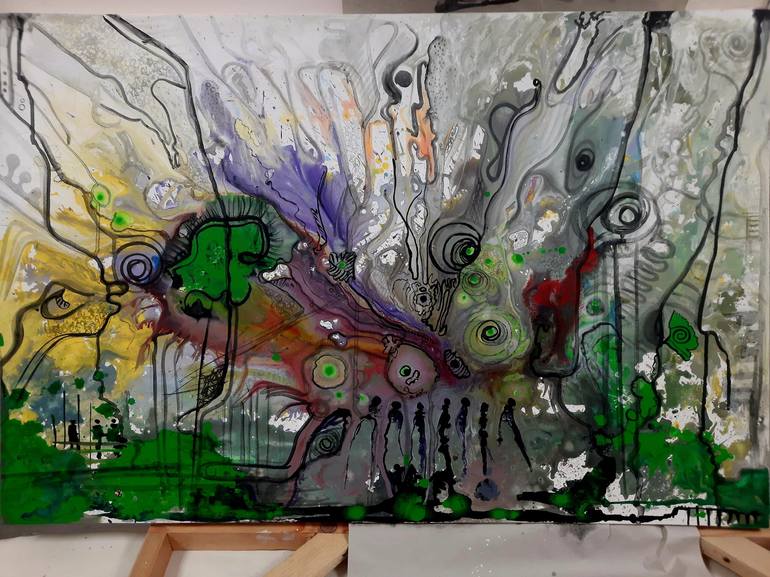 Original Conceptual Abstract Painting by Isiavwe Ufuoma
