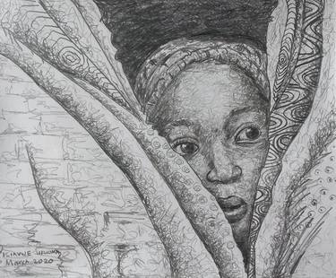 Original Fine Art Children Drawings by Isiavwe Ufuoma