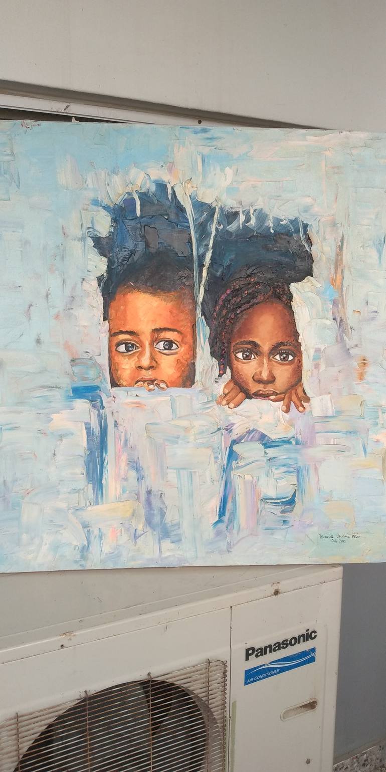 Original Realism Children Painting by Isiavwe Ufuoma