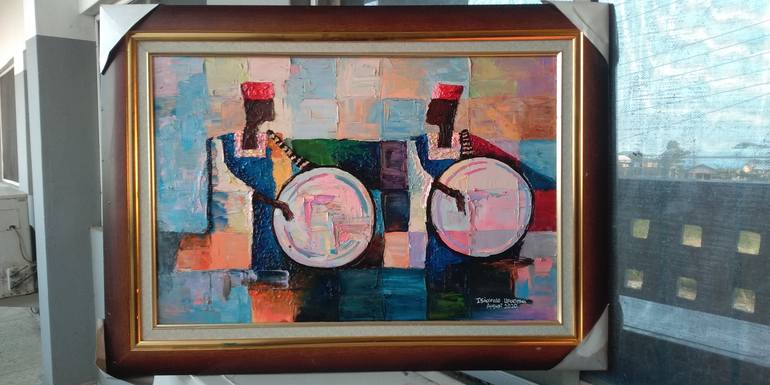 Original Fine Art Abstract Painting by Isiavwe Ufuoma