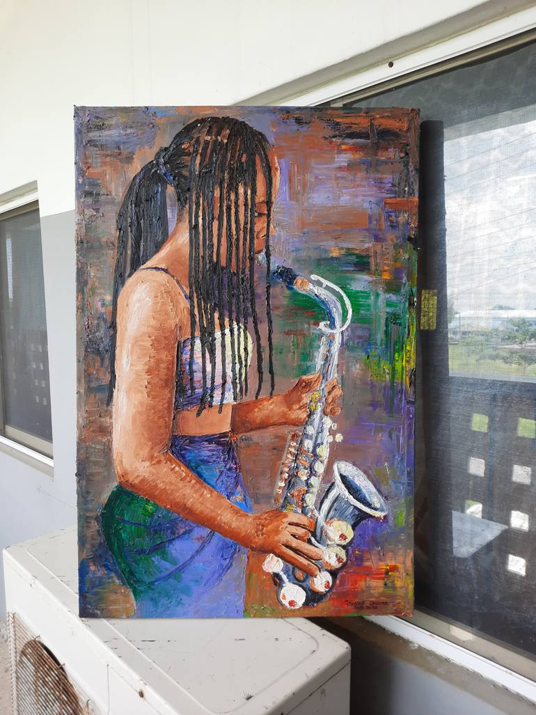 Original Abstract Family Painting by Isiavwe Ufuoma