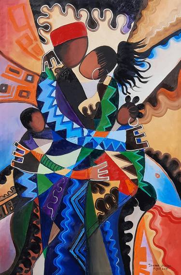 Print of Abstract Family Paintings by Isiavwe Ufuoma