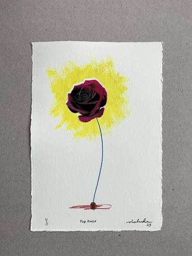 Original Pop Art Floral Printmaking by Denis Dulude