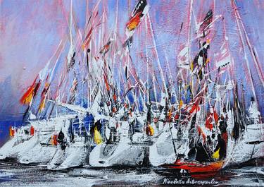 Print of Expressionism Yacht Paintings by Nikoletta Antonopoulou