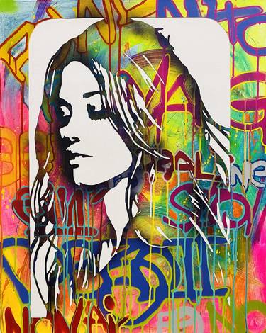 Original Street Art Women Paintings by AURA xDR