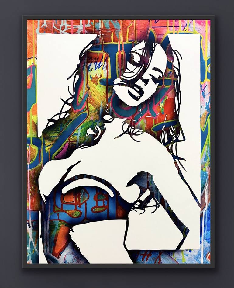 Original Pop Art Women Painting by AURA xDR