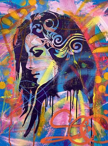 Original Street Art Women Paintings by Dean Russo