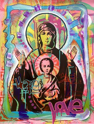 Original Street Art Religious Paintings by Dean Russo