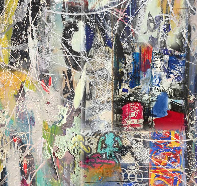 Original Abstract Expressionism Abstract Collage by Irene Mamiye