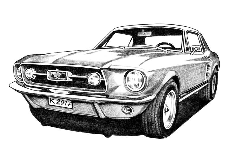 ford mustang drawing