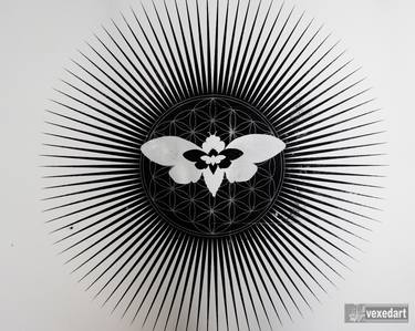 Flower of Life Cicada | Screen Print Art | Wall art | Printmaking | Silkscreen Art - Limited Edition 2 of 8 thumb
