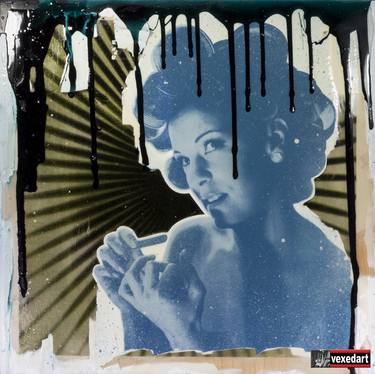 Beauty Fashion Female Portrait Screen Print on Wood | Graffiti Street Pop Art Style Wall Art | Portrait Art - Limited Edition of 1 thumb