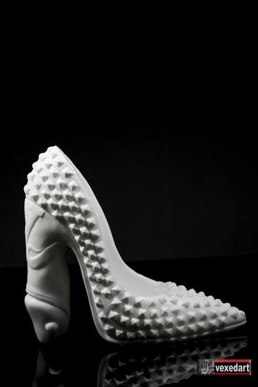 High Heel Shoe Art Fuk-Shu II Silicone Sculpture. thumb