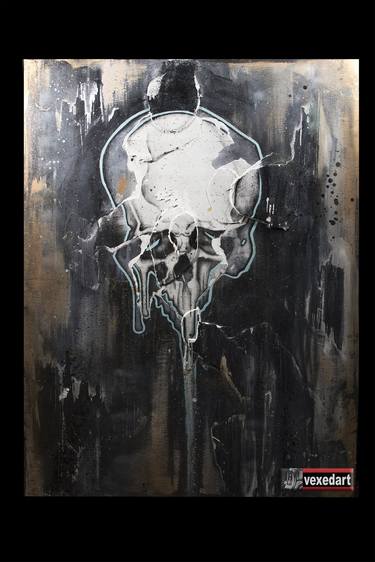 Grafitti Skull | Screen Print Art Skull - Future | Balloon Skull - Inflated Inevitable - Limited Edition of 1 thumb