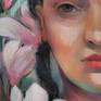 A Girl With Magnolia Tree, detail