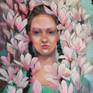 A Girl With Magnolia Tree