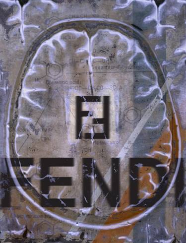 Brain Scan Sponsored By Fendi - original painting on panel with resin thumb