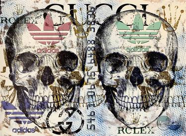 "Double Skull Disaster #02" - original artwork on 300gsm Italian paper thumb