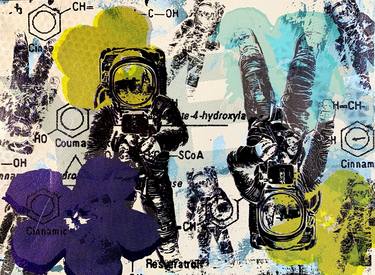 Saatchi Art Artist Taylor Smith; Painting, “Astronaut Double Disaster in Purple & Yellow - original artwork on 300gsm Italian paper” #art