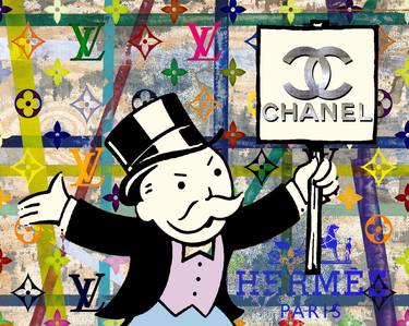"Monopoly Chanel Protest Disaster No. 02" on wood panel with gloss resin - Limited Edition of 20 thumb