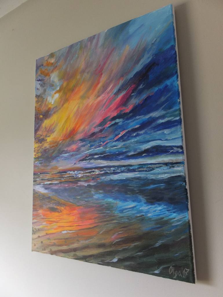 Original Fine Art Seascape Painting by Olga Sharp