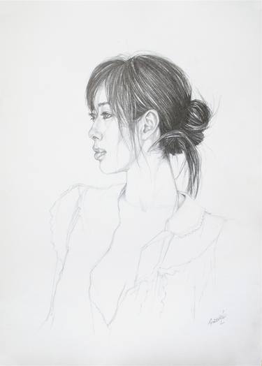 Chinese Girl I Drawing By Andre Leonard Saatchi Art