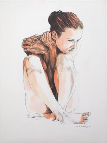 Original Figurative Nude Drawings by Andre Leonard