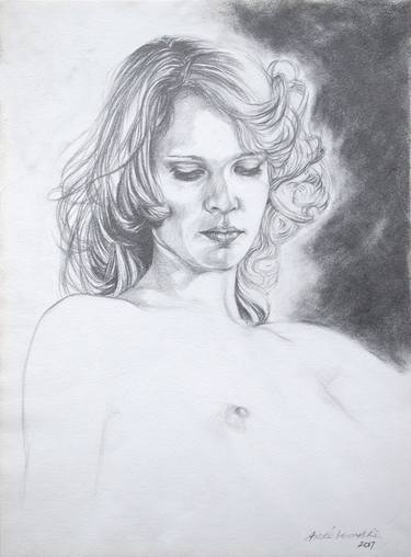 Original Figurative Nude Drawings by Andre Leonard