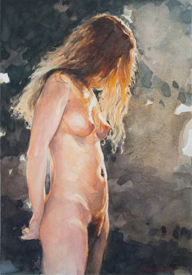 Original Figurative Nude Painting by Andre Leonard