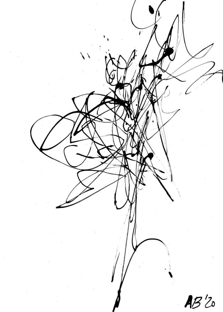 Original Abstract Drawing by ANNE BORCHARDT