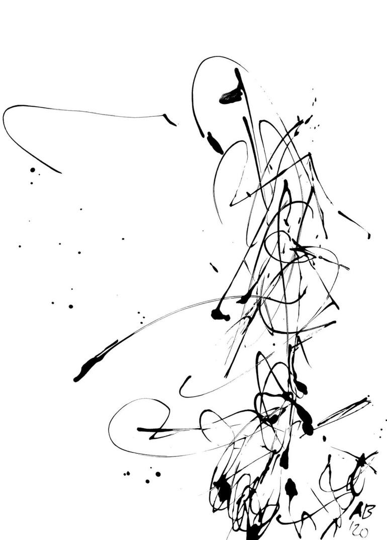 Original Abstract Drawing by ANNE BORCHARDT