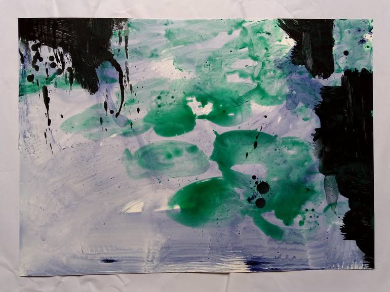 Original Abstract Water Painting by ANNE BORCHARDT