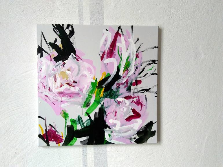 Original Abstract Floral Painting by ANNE BORCHARDT