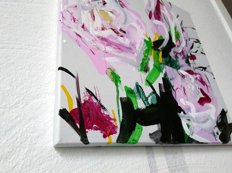 Original Abstract Floral Painting by ANNE BORCHARDT