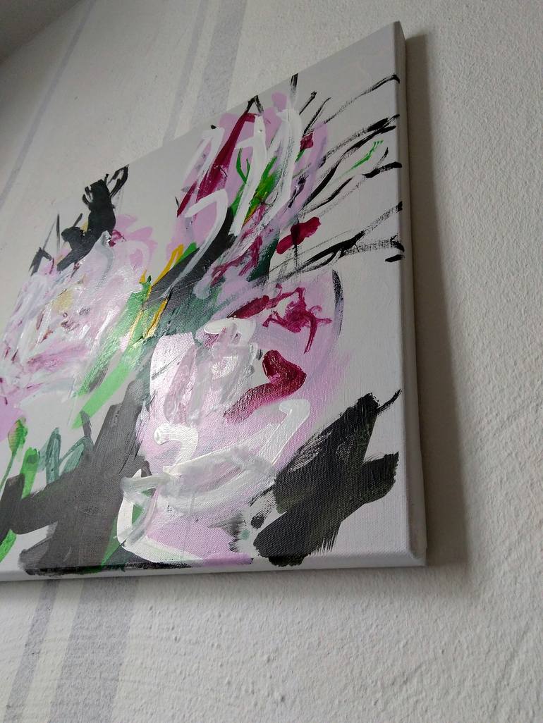 Original Abstract Floral Painting by ANNE BORCHARDT