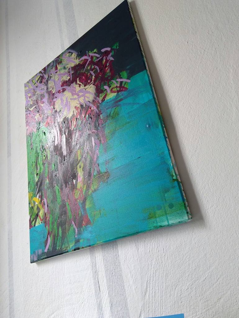 Original Abstract Garden Painting by ANNE BORCHARDT
