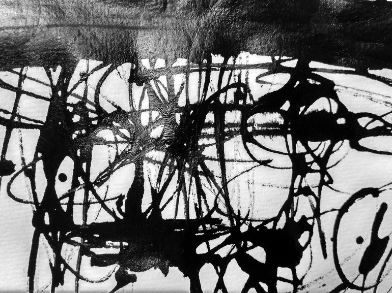 Original Abstract Landscape Drawing by ANNE BORCHARDT