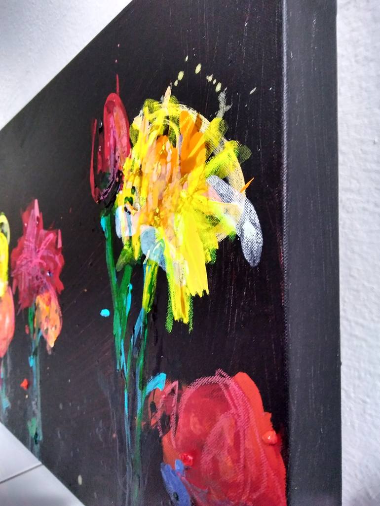 Original Abstract Floral Painting by ANNE BORCHARDT