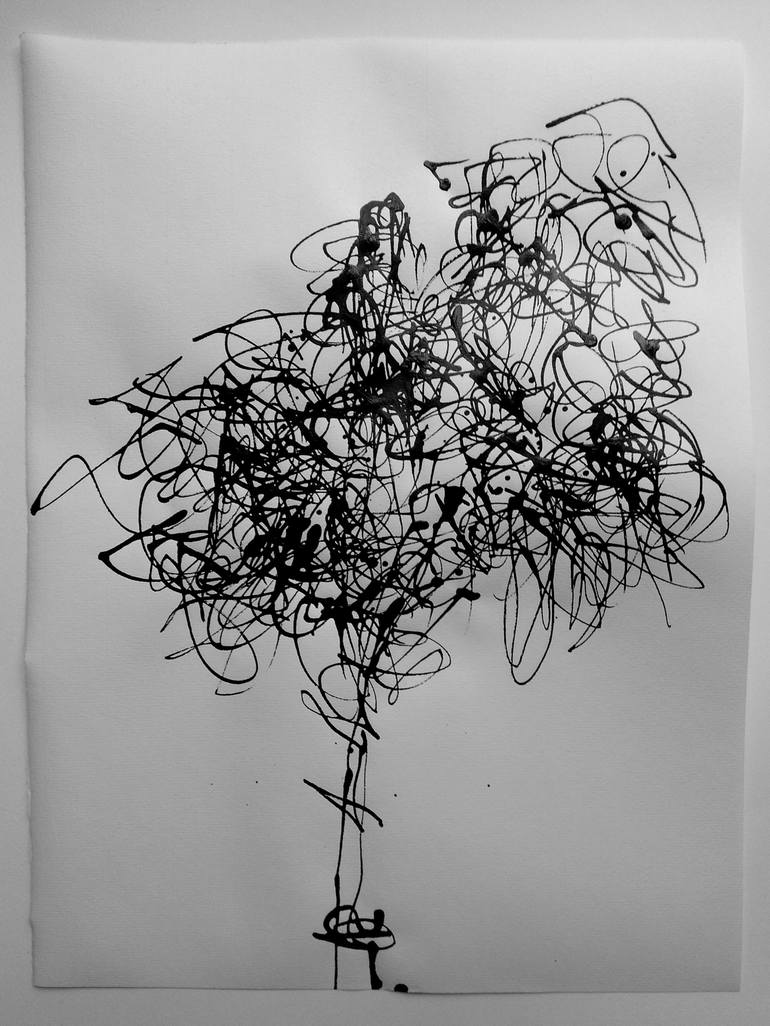 Original Abstract Drawing by ANNE BORCHARDT