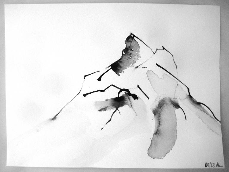 Original Abstract Landscape Drawing by ANNE BORCHARDT
