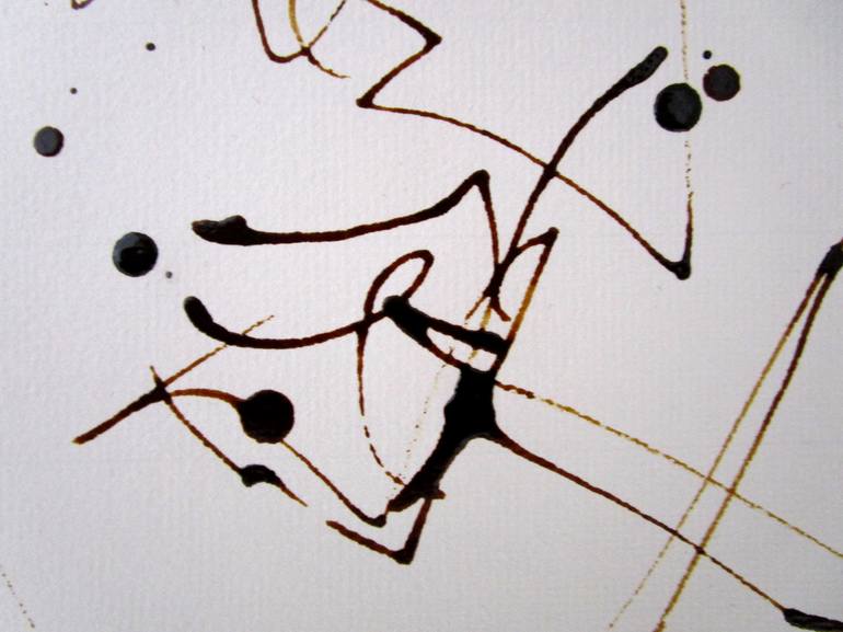 Original Abstract Portrait Drawing by ANNE BORCHARDT