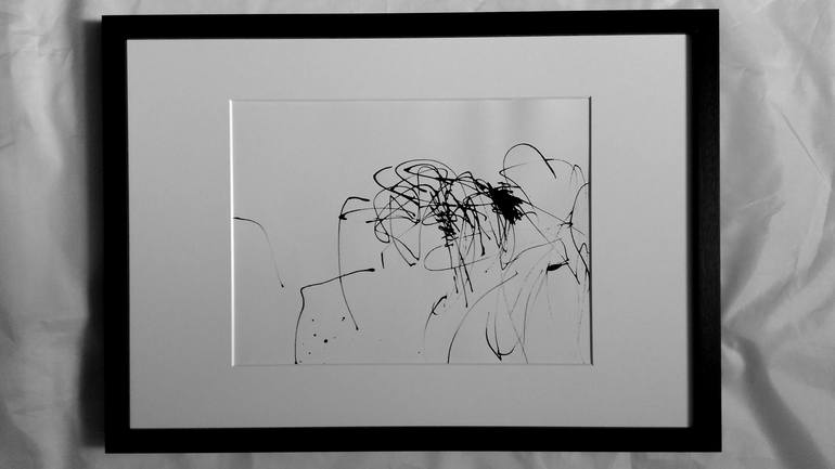 Original Abstract Expressionism Abstract Drawing by ANNE BORCHARDT