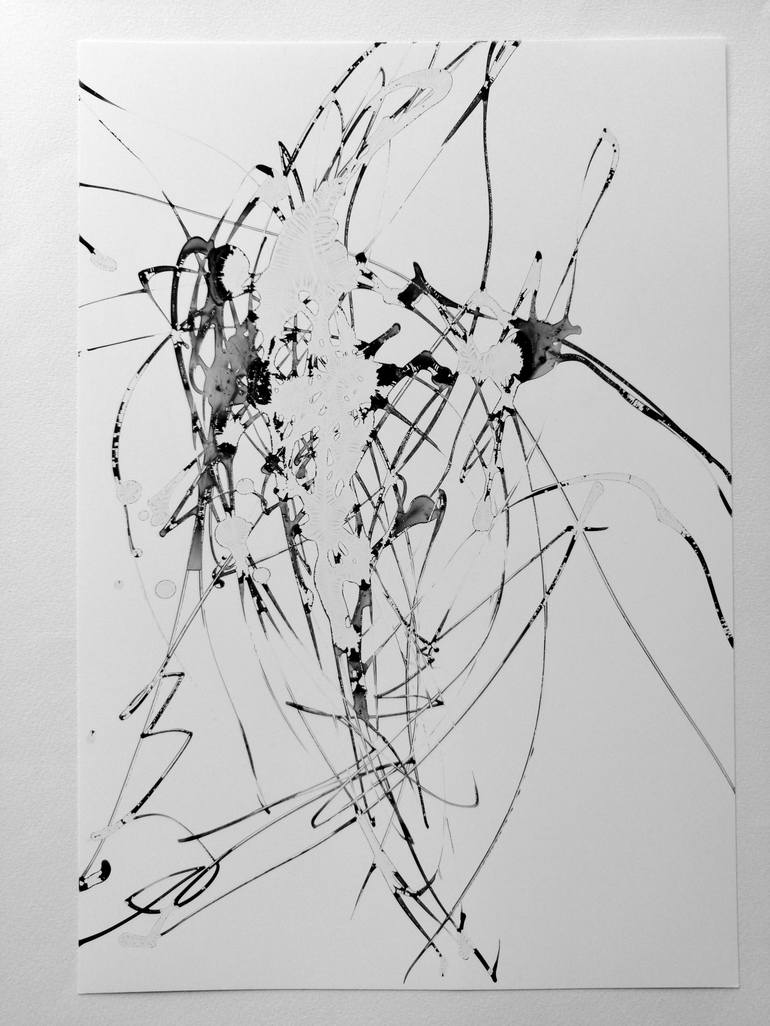 Original Expressionism Abstract Drawing by ANNE BORCHARDT