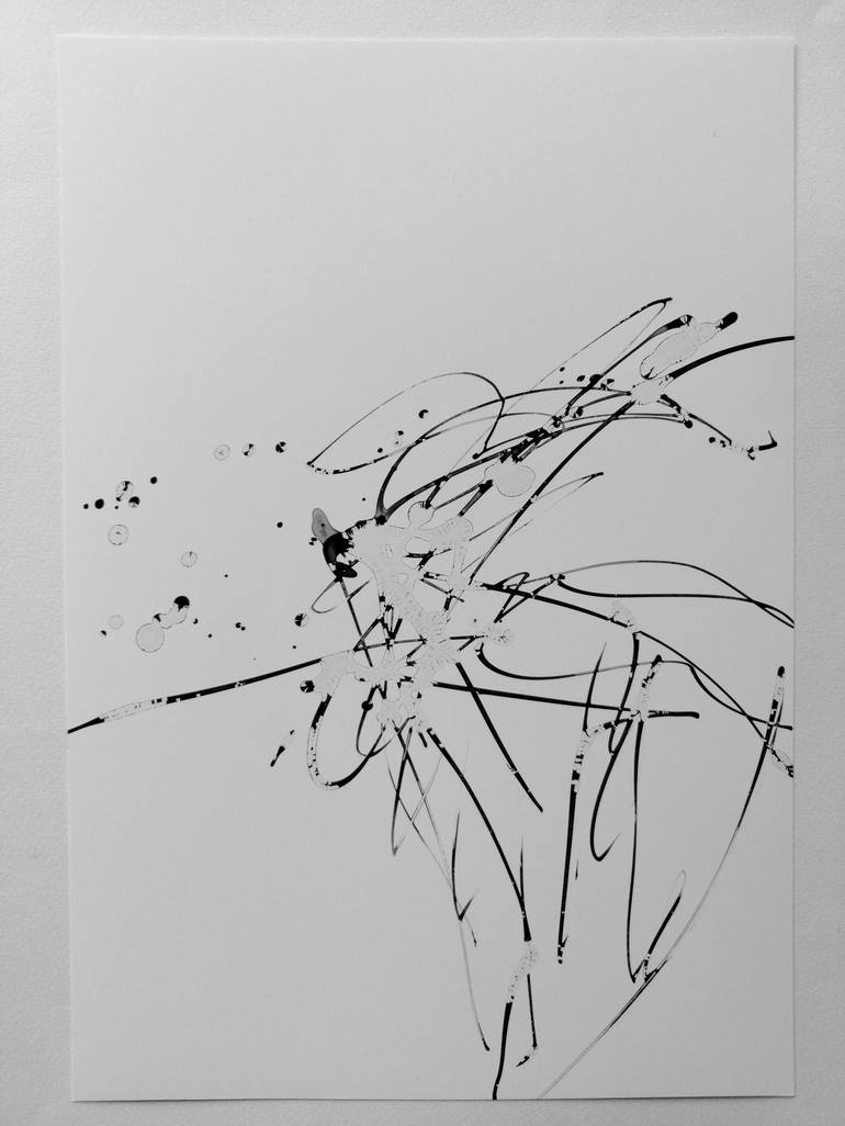 Original Abstract Expressionism Abstract Drawing by ANNE BORCHARDT