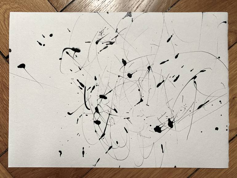 Original Abstract Expressionism Abstract Drawing by ANNE BORCHARDT