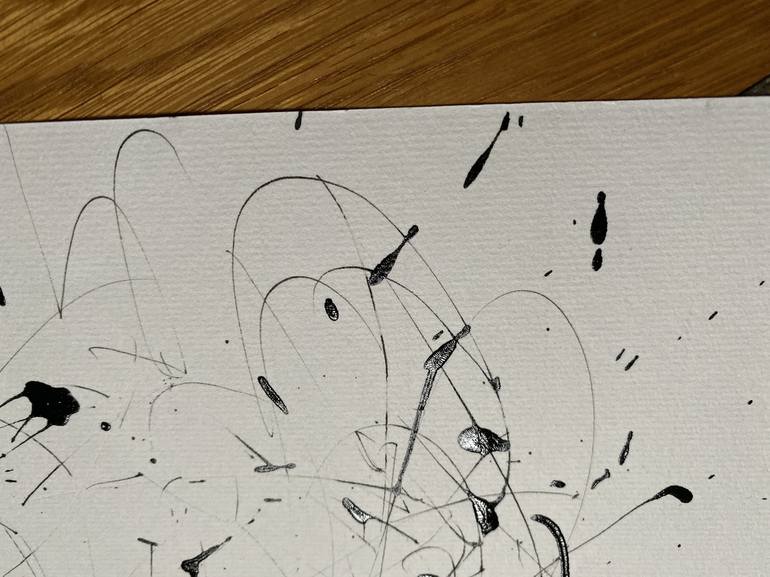Original Abstract Expressionism Abstract Drawing by ANNE BORCHARDT