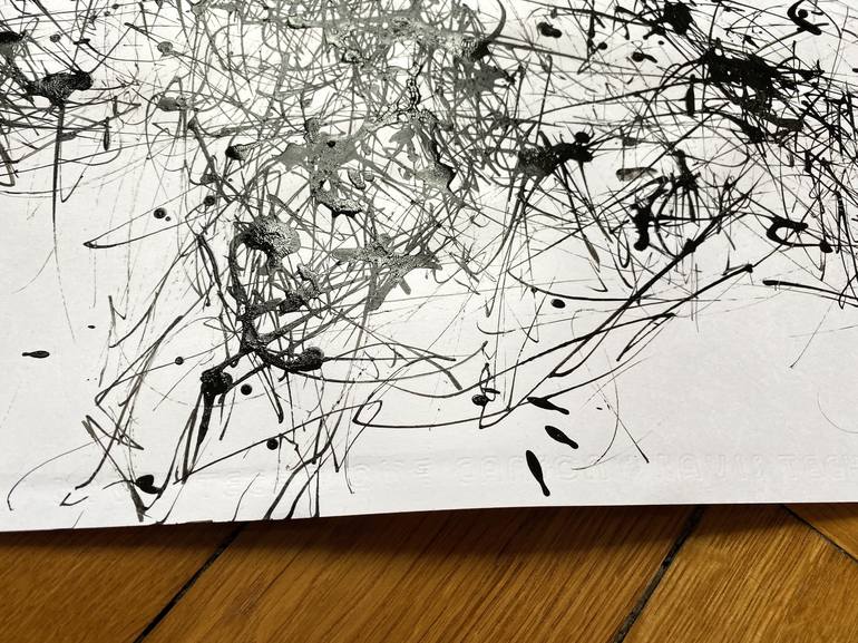 Original Abstract Expressionism Abstract Drawing by ANNE BORCHARDT