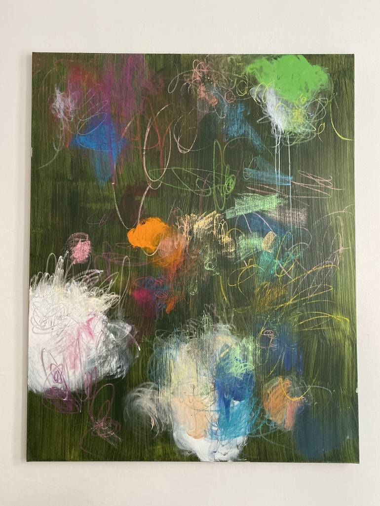 Original Abstract Floral Painting by ANNE BORCHARDT